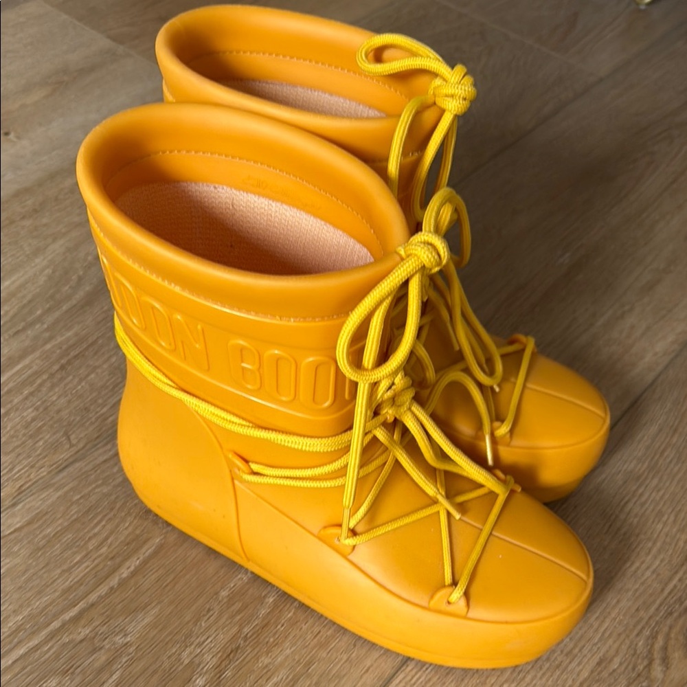 Moon Boot Yellow Rain & Snow Boots Insulated